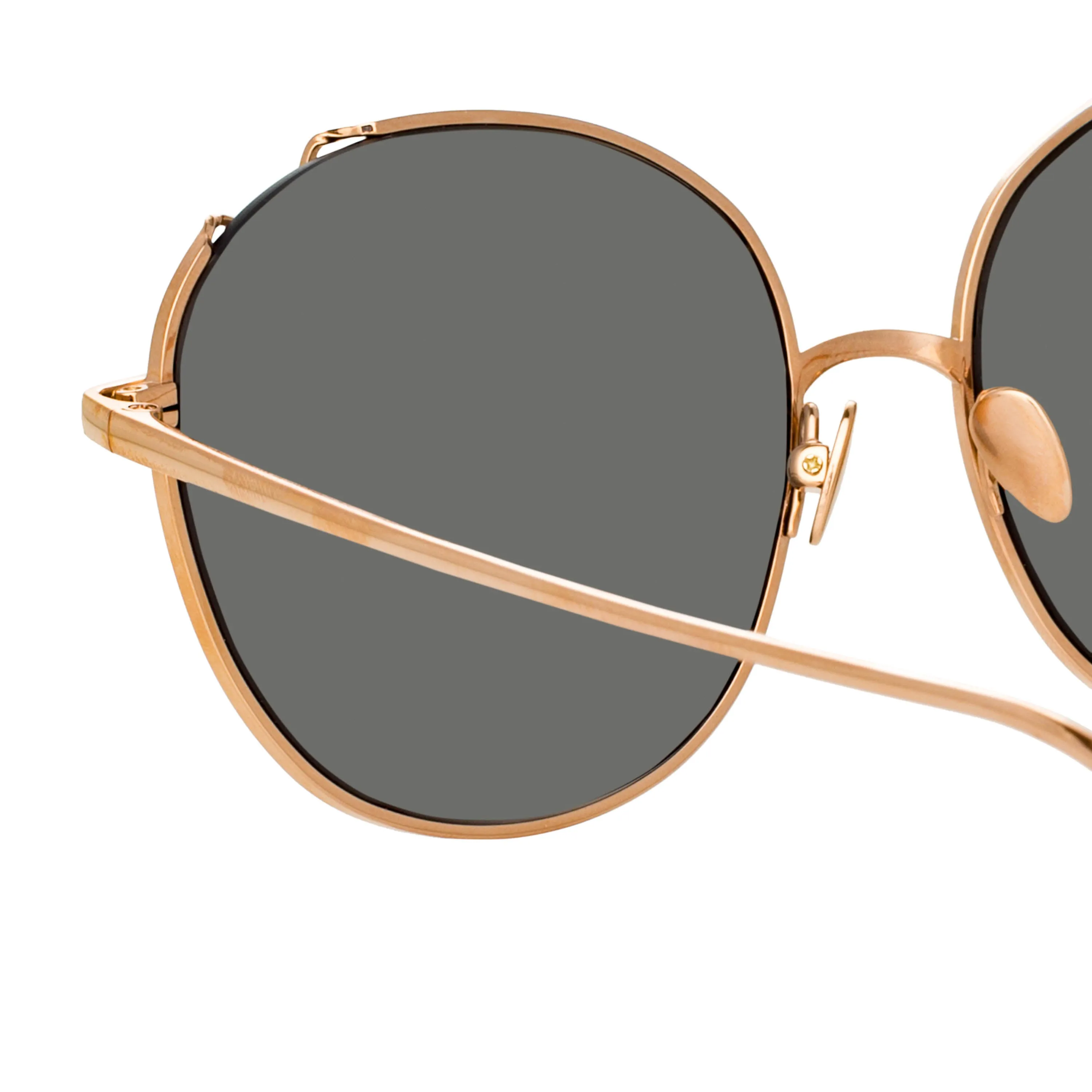 Hannah Cat Eye Sunglasses in Rose Gold and Platinum Lenses sold by Linda Farrow product image thumbnail 4