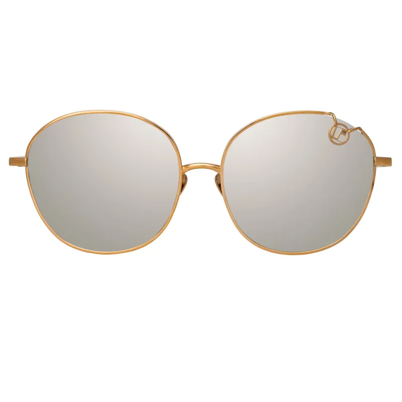 Hannah Cat Eye Sunglasses in Rose Gold and Platinum Lenses sold by Linda Farrow