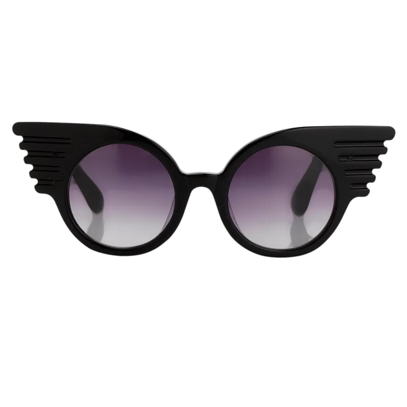 Jeremy Scott Wings Sunglasses in Black sold by Linda Farrow