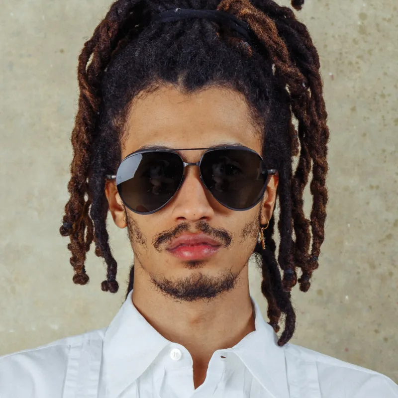 Men's Matisse Aviator Sunglasses in Nickel sold by Linda Farrow