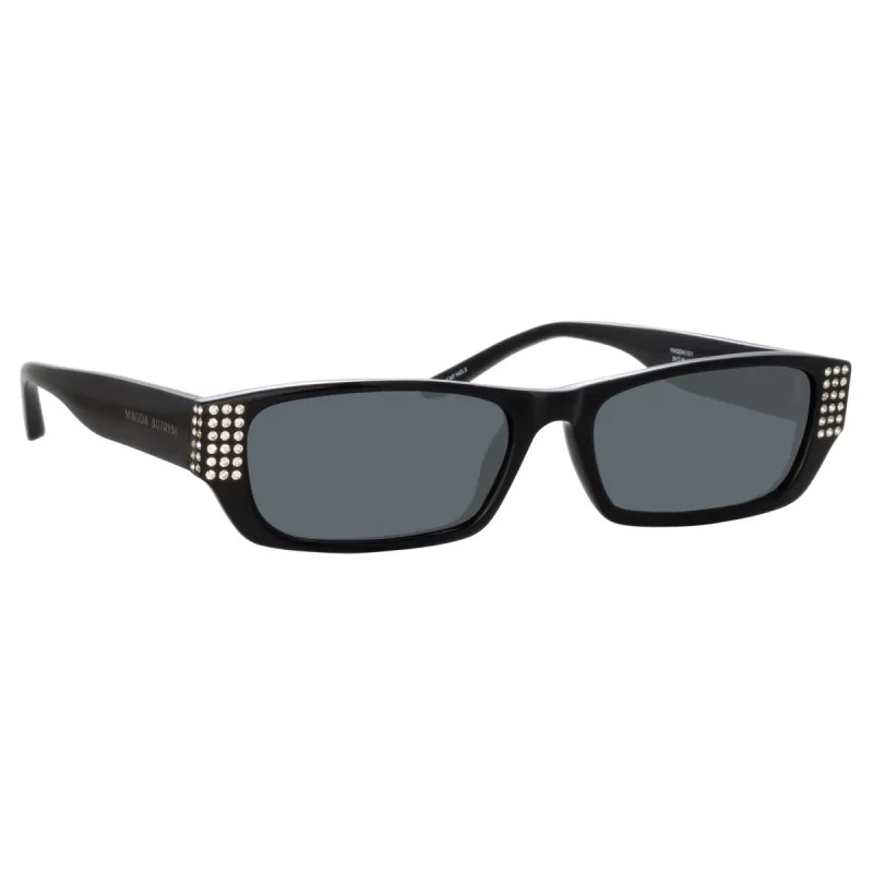 Magda Butrym Rectangular Sunglasses in Black sold by Linda Farrow