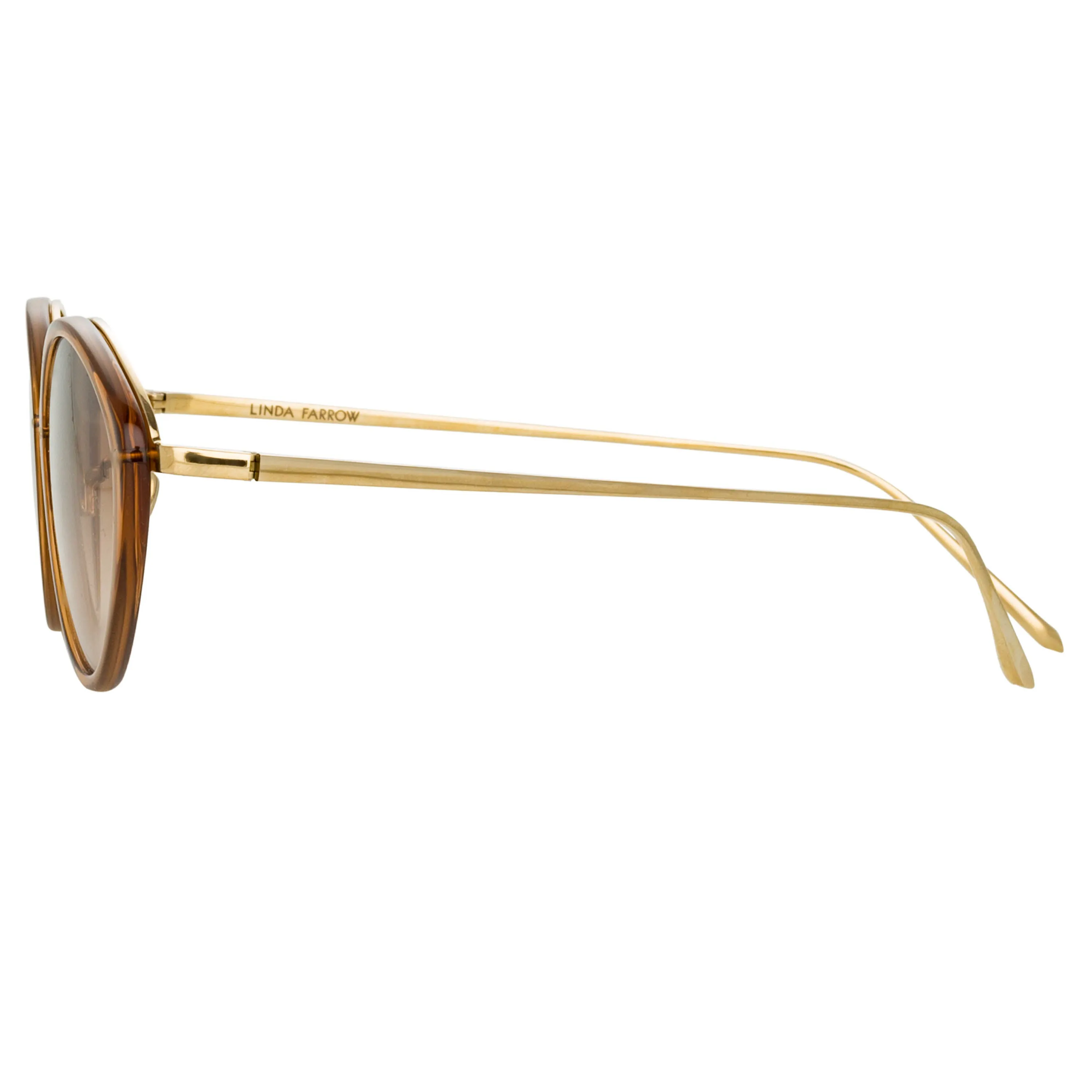 Lucy Cat Eye Sunglasses in Tobacco sold by Linda Farrow product image thumbnail 4