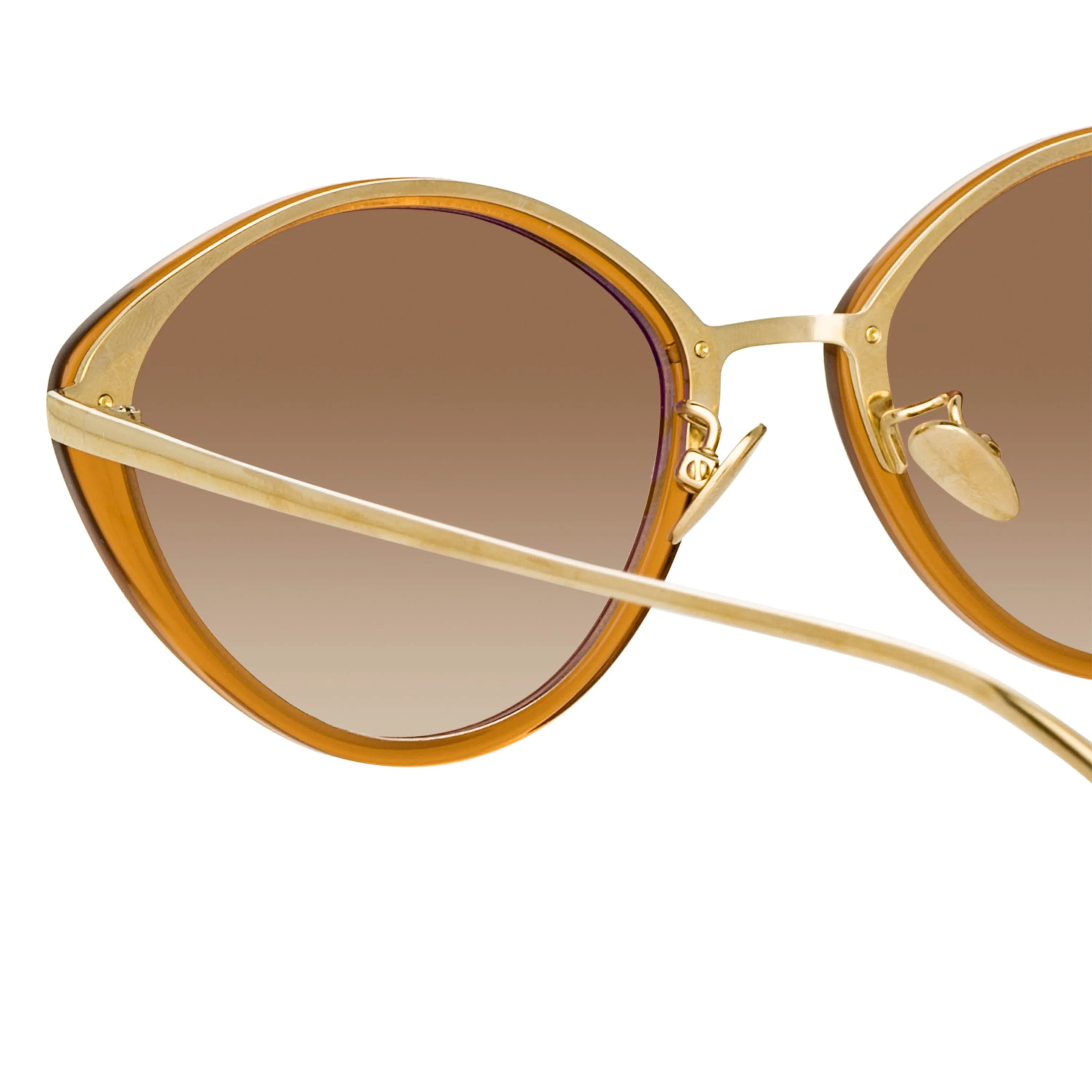 Lucy Cat Eye Sunglasses in Tobacco sold by Linda Farrow product image thumbnail 3