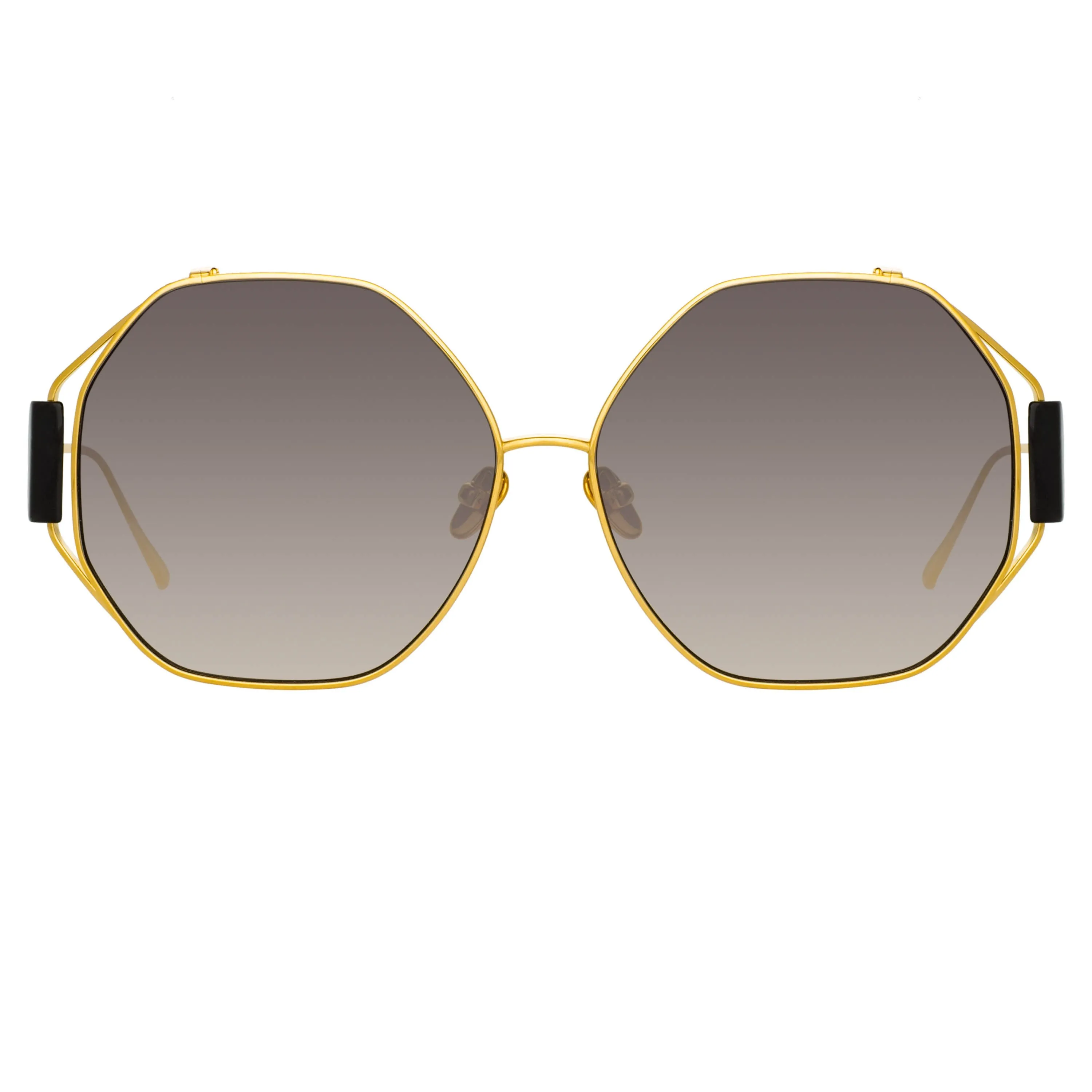 Marie Oversized Sunglasses in Yellow Gold and Grey sold by Linda Farrow product image thumbnail 2