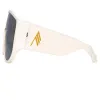 The Attico Iman Shield Sunglasses in Cream sold by Linda Farrow