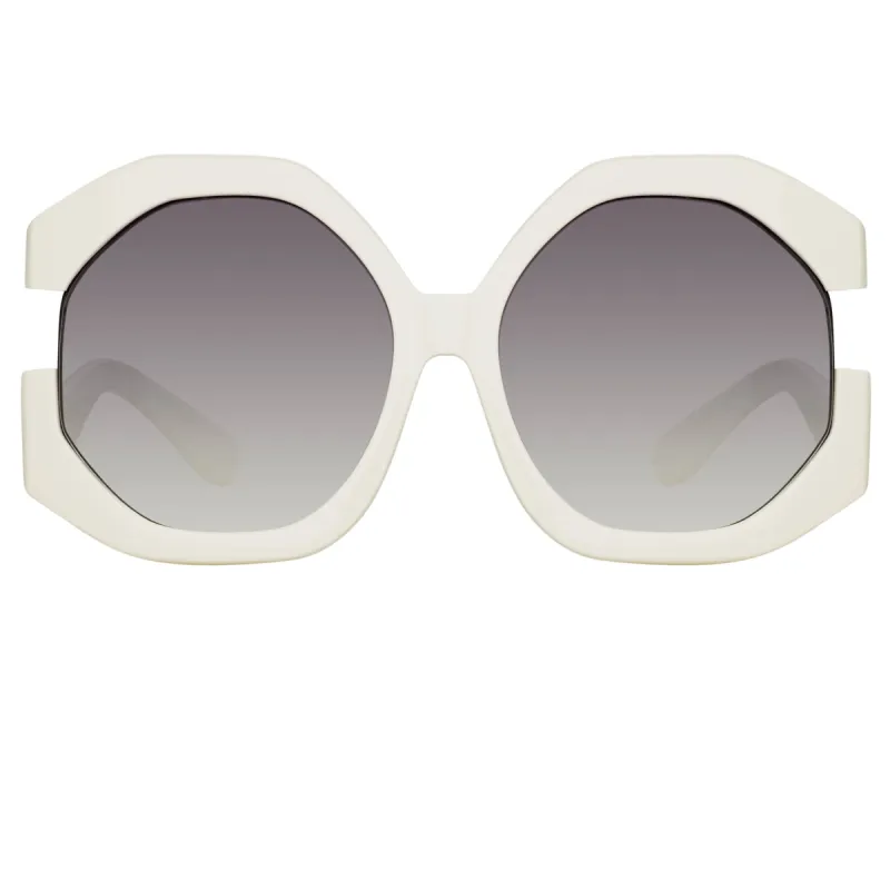 Bardot Oversized Sunglasses in White sold by Linda Farrow