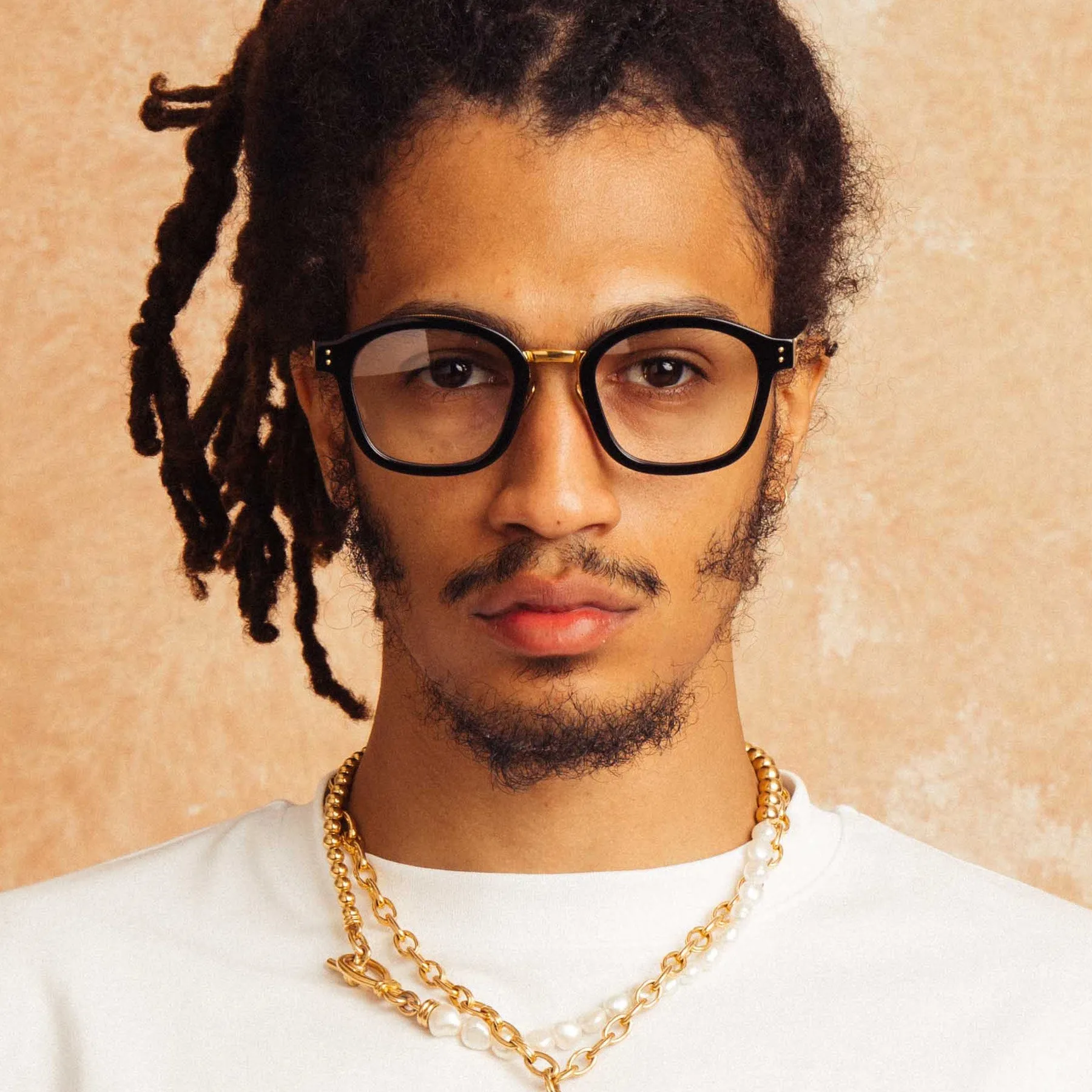 Hunter Optical D-Frame in Black (Men's) sold by Linda Farrow