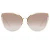 Silvie Cat Eye Sunglasses in Ash and Mocha sold by Linda Farrow