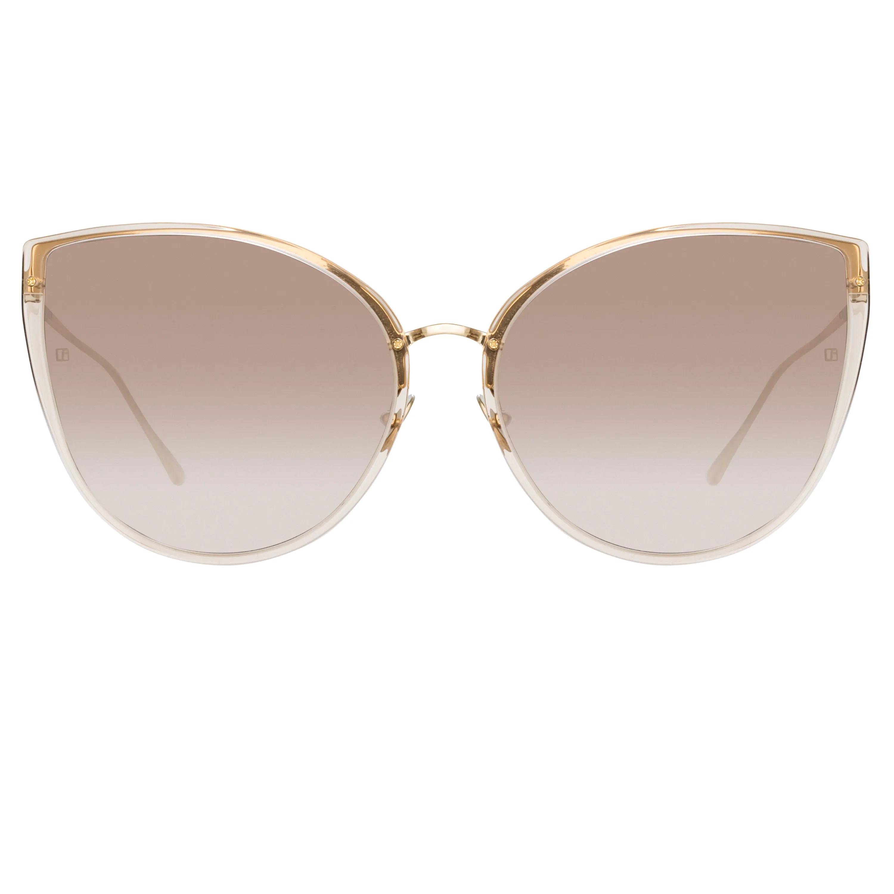 Silvie Cat Eye Sunglasses in Ash and Mocha sold by Linda Farrow product image thumbnail 2