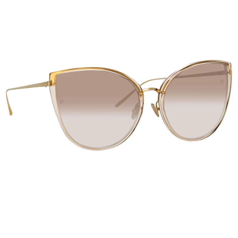 Silvie Cat Eye Sunglasses in Ash and Mocha sold by Linda Farrow