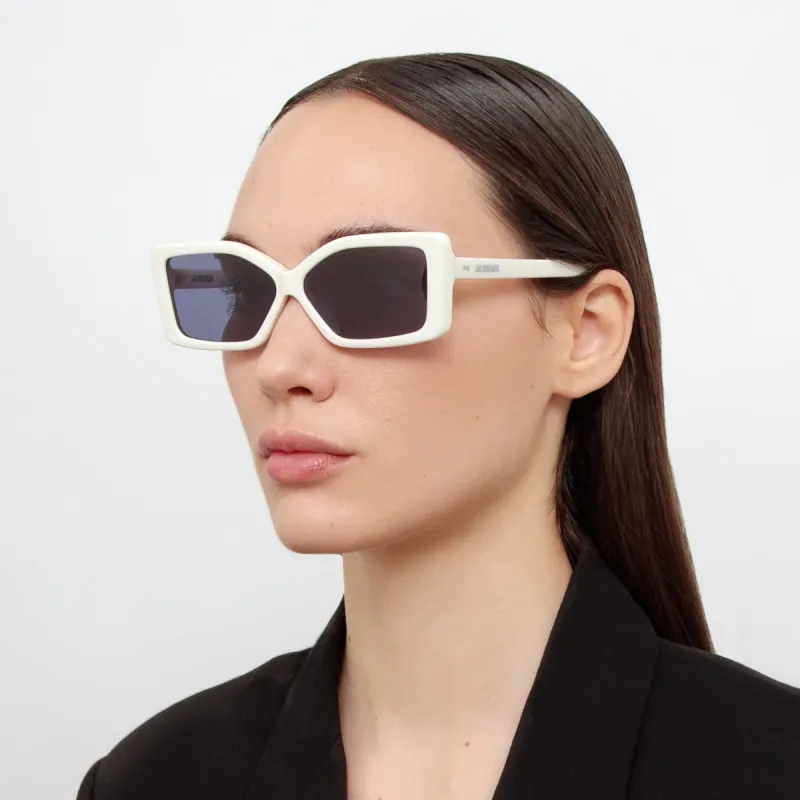 Azzurro Rectangular Sunglasses in Light Blue by Jacquemus