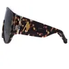 The Attico Iman Shield Sunglasses in Tortoiseshell sold by Linda Farrow