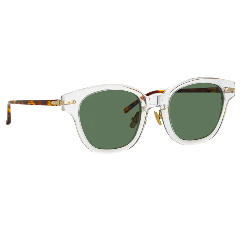 Atkins D-Frame Sunglasses in Clear sold by Linda Farrow