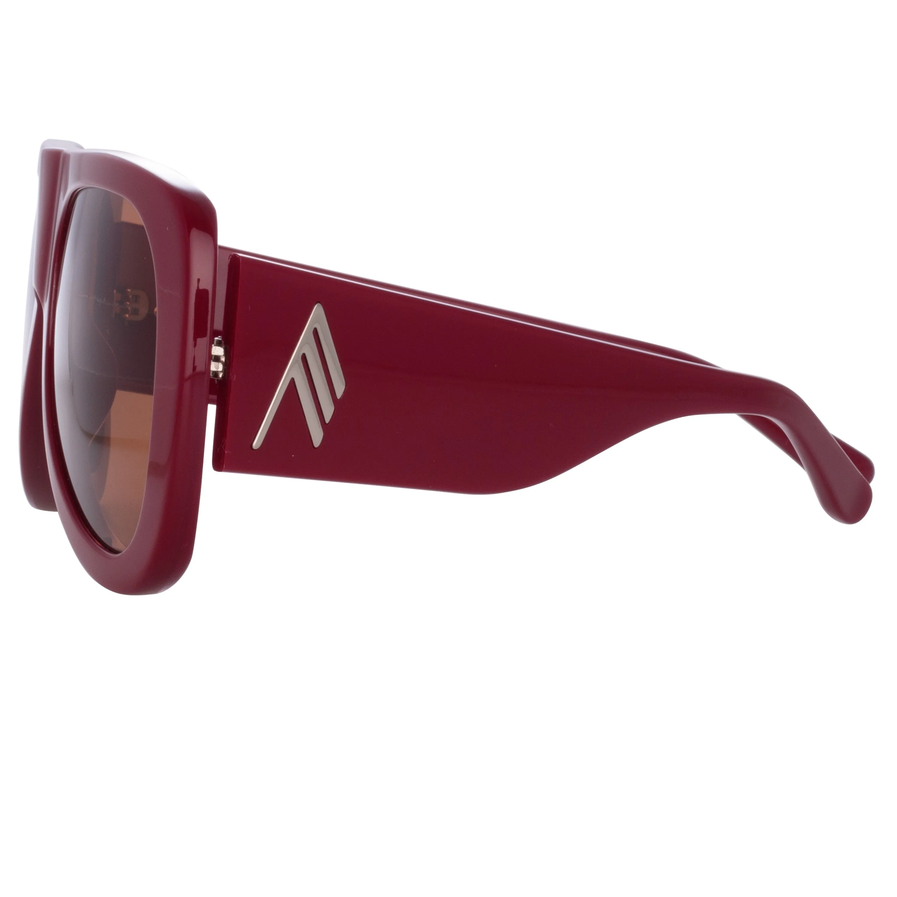 The Attico Edie Aviator Sunglasses in Bordeaux sold by Linda Farrow product image thumbnail 3