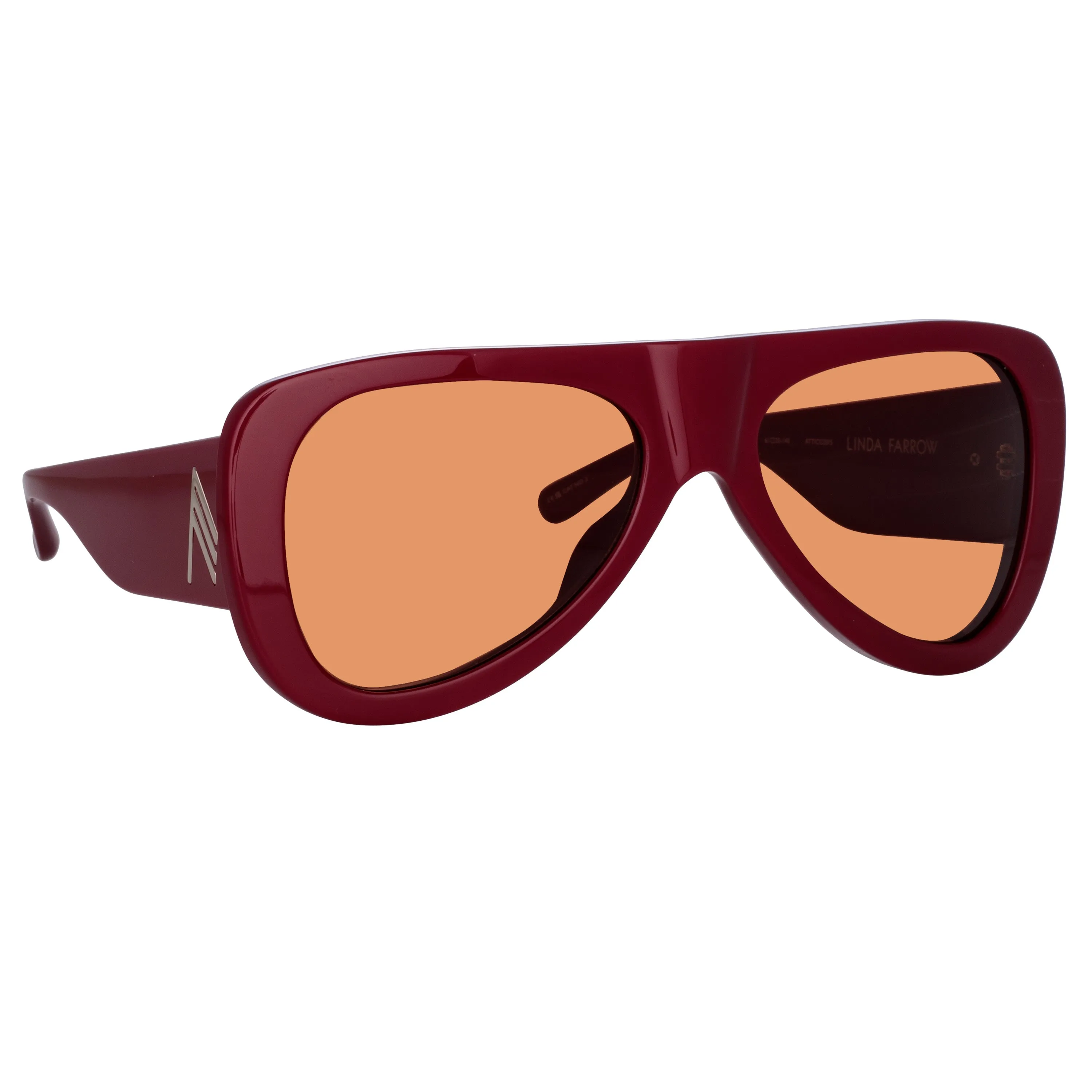 The Attico Edie Aviator Sunglasses in Bordeaux sold by Linda Farrow