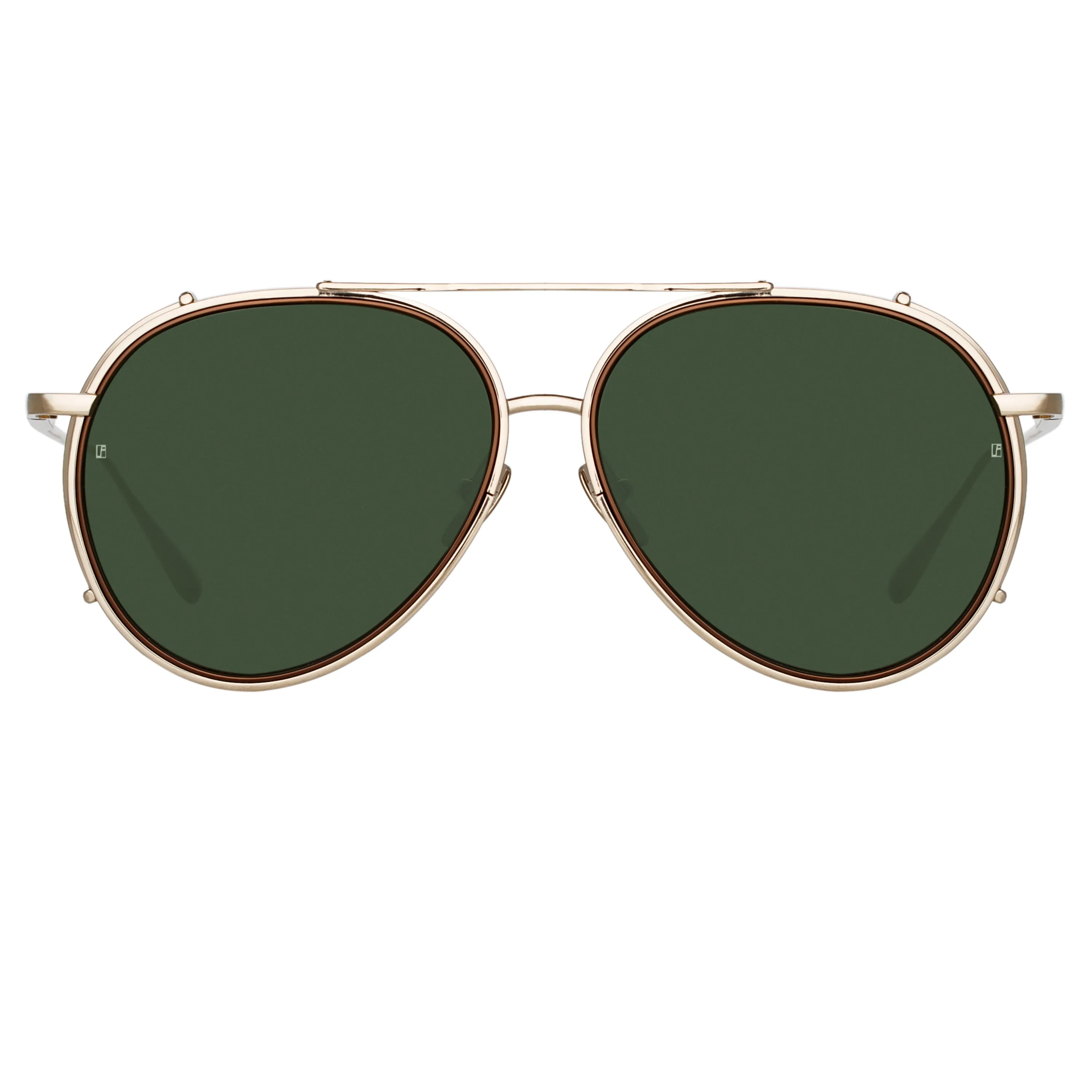 Torino Aviator Sunglasses in Light Gold sold by Linda Farrow product image thumbnail 2