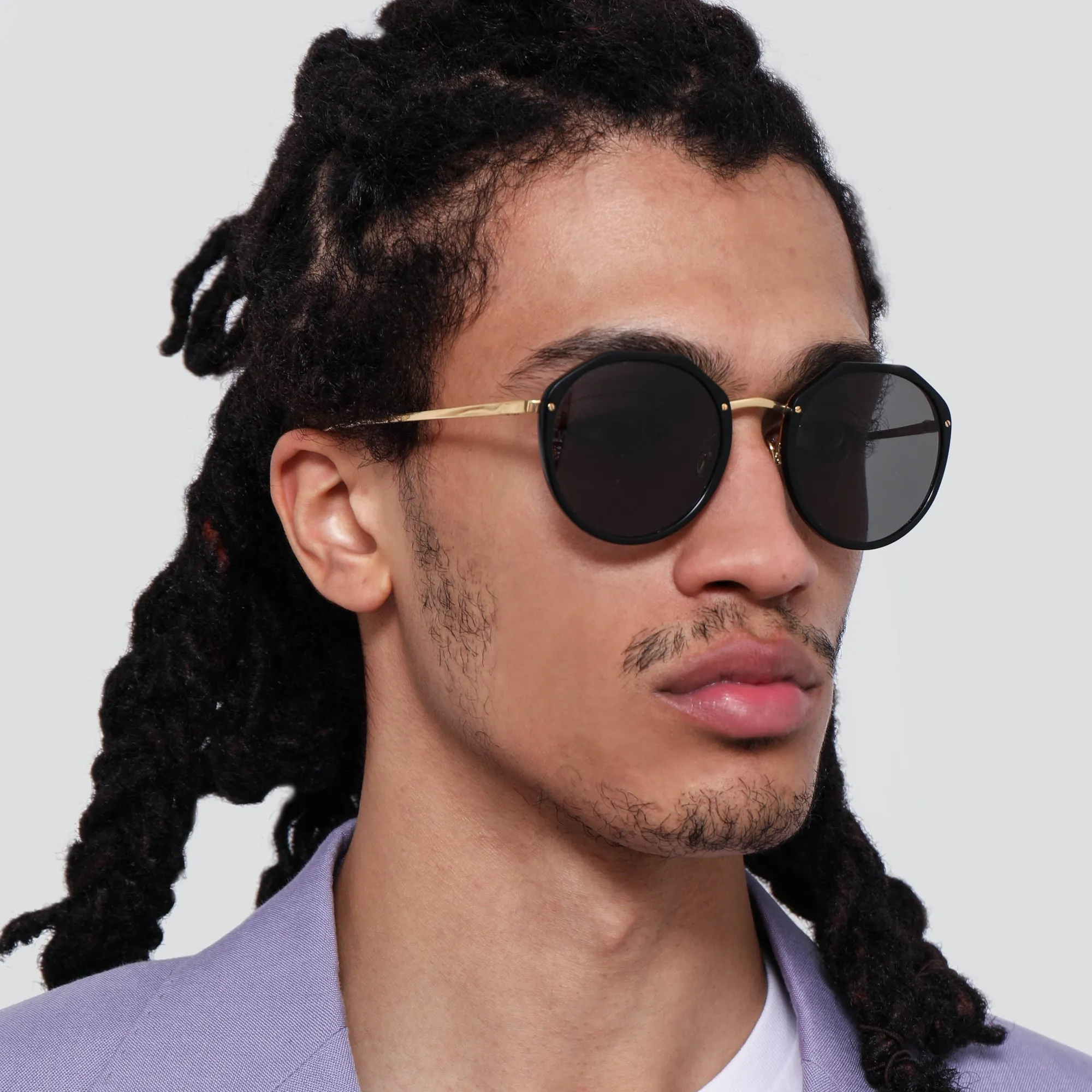 Reynolds Angular Sunglasses in Black (Men's) sold by Linda Farrow product image thumbnail 3