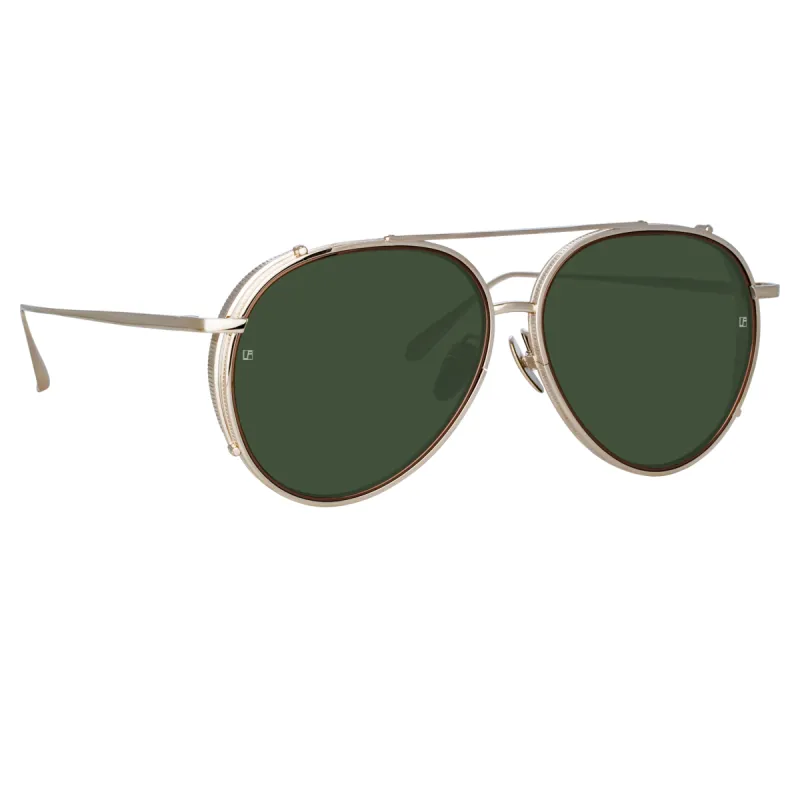 Torino Aviator Sunglasses in Light Gold sold by Linda Farrow