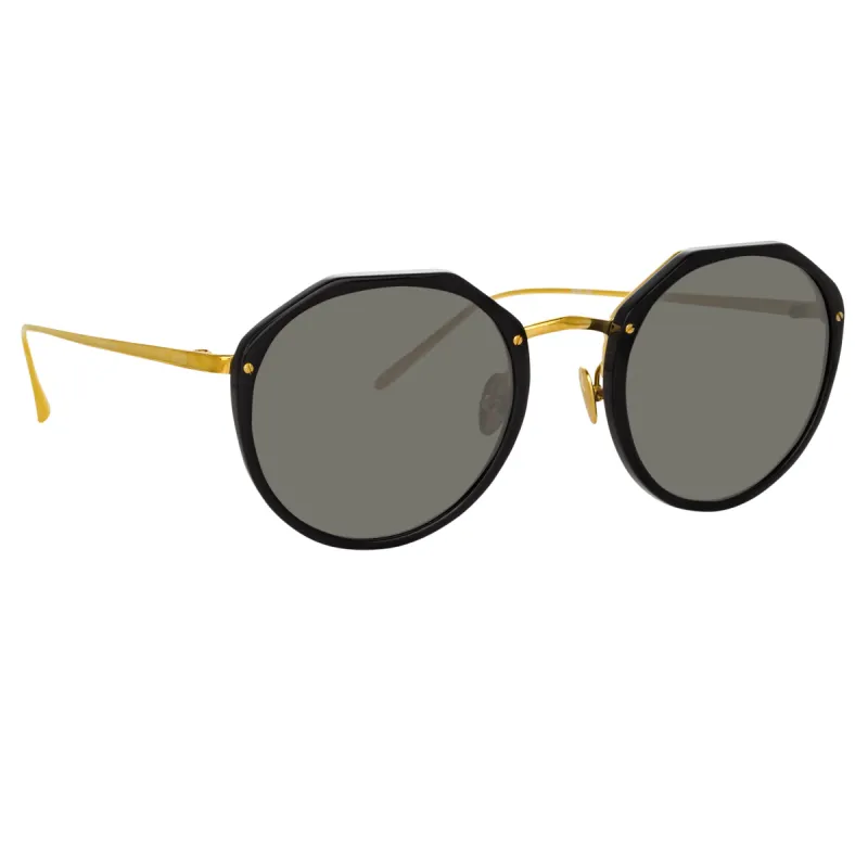 Reynolds Angular Sunglasses in Black (Men's) sold by Linda Farrow