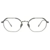 Shaw Angular Optical Frame in White Gold sold by Linda Farrow
