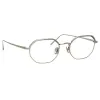 Shaw Angular Optical Frame in White Gold sold by Linda Farrow