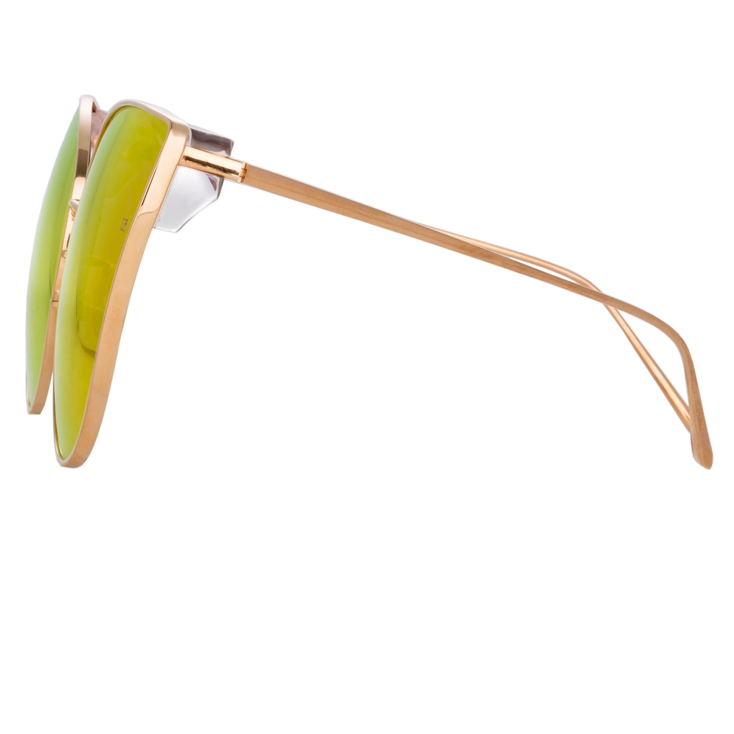 Flyer Cat Eye Sunglasses in Rose Gold and Red sold by Linda Farrow product image thumbnail 3