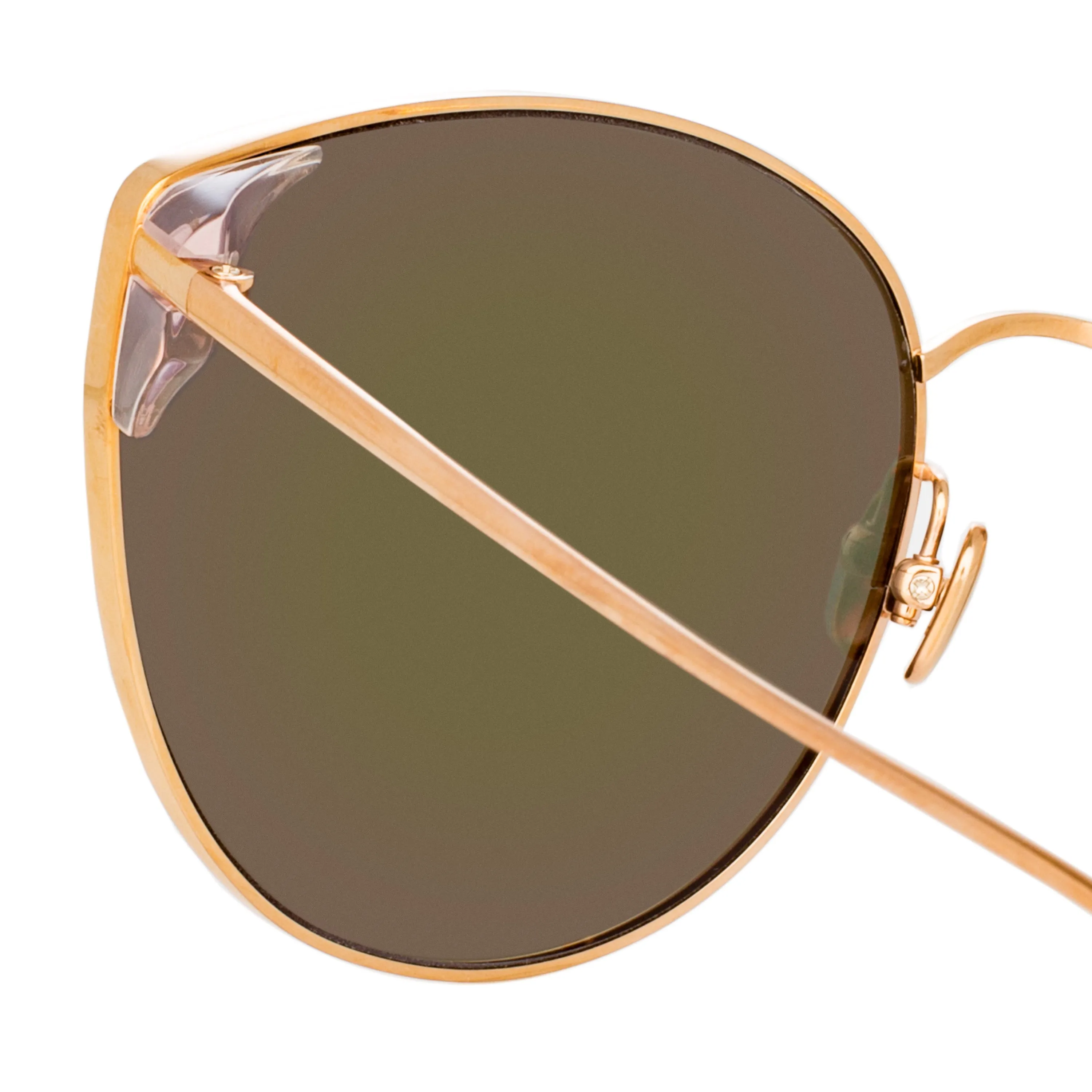 Flyer Cat Eye Sunglasses in Rose Gold and Red sold by Linda Farrow product image thumbnail 4