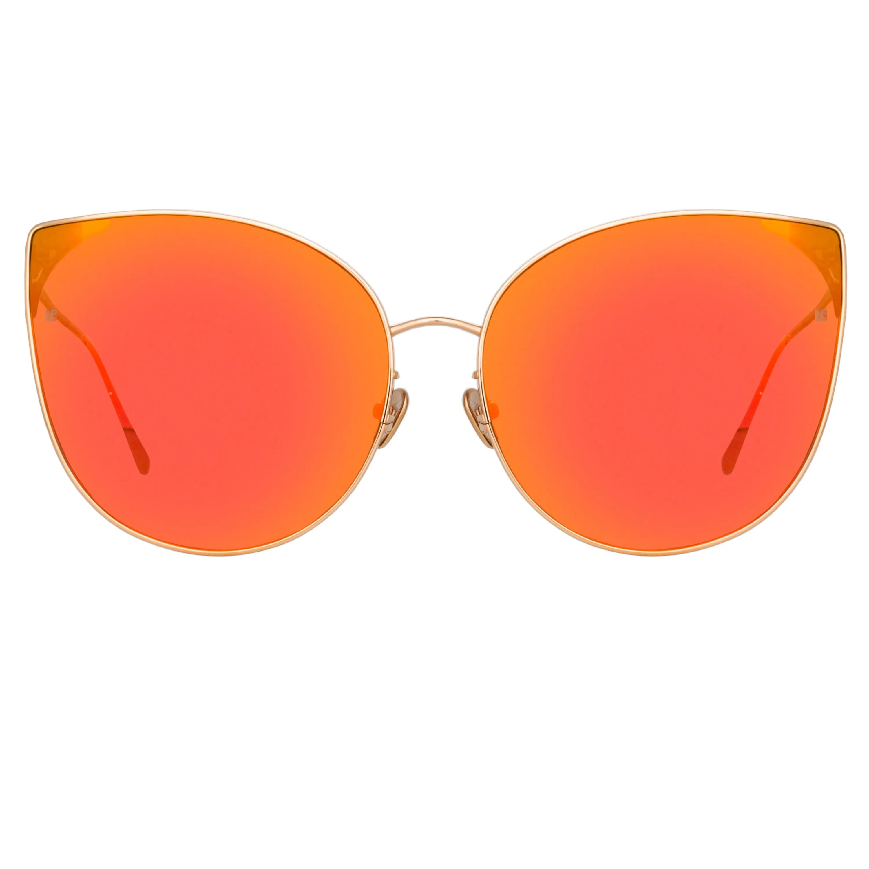 Flyer Cat Eye Sunglasses in Rose Gold and Red sold by Linda Farrow product image thumbnail 2