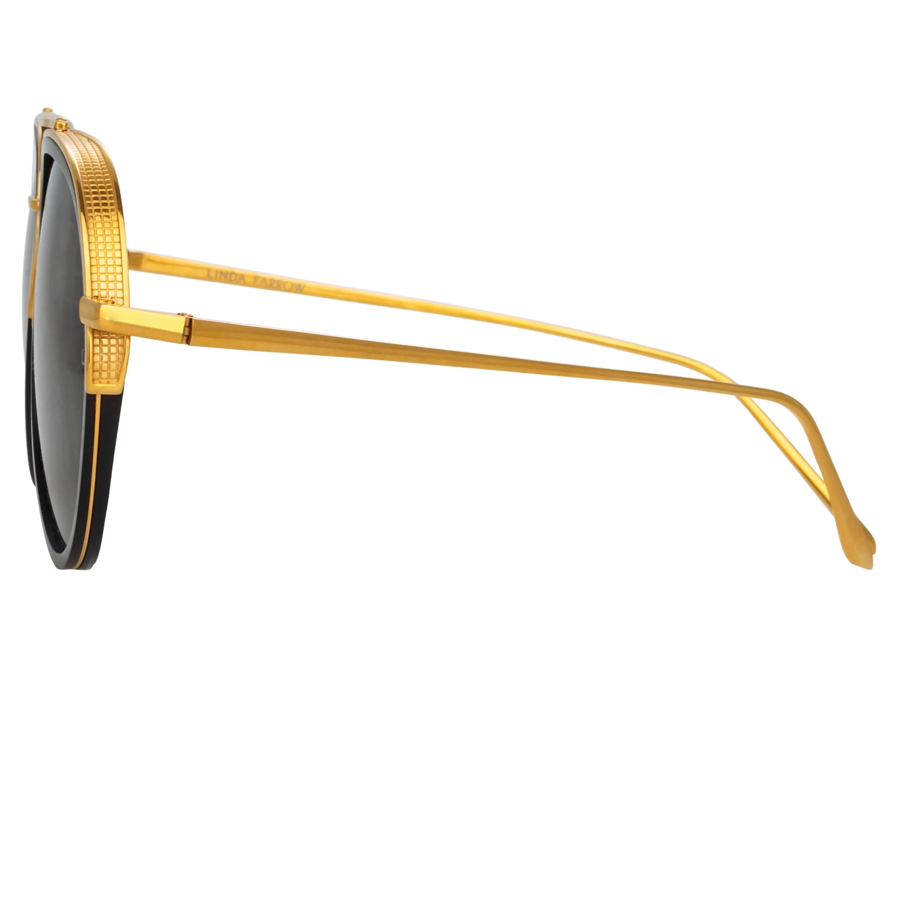 Abel Aviator Sunglasses in Black and Yellow Gold sold by Linda Farrow product image thumbnail 4