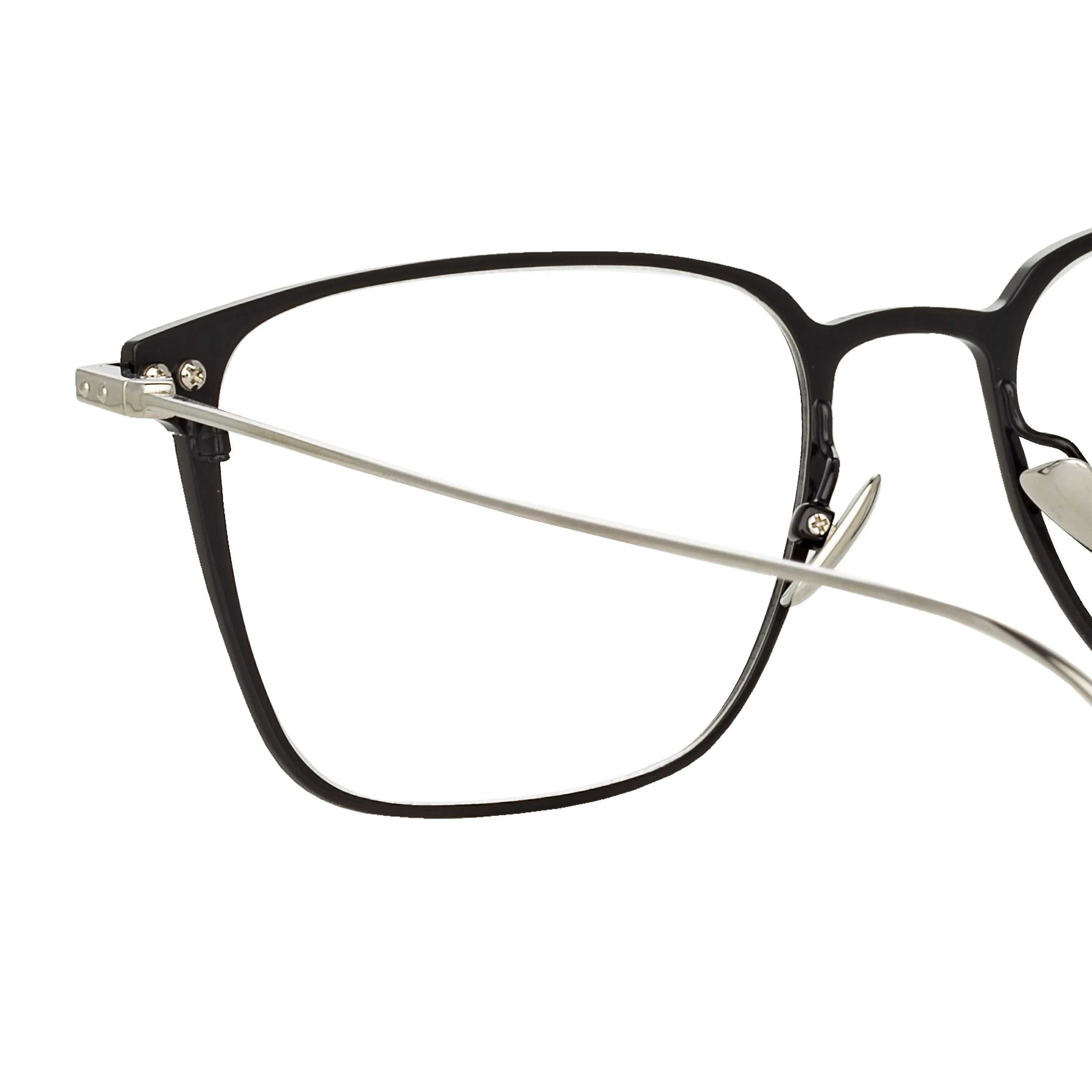 Willis Rectangular Optical Frame in Black and White Gold sold by Linda Farrow product image thumbnail 4