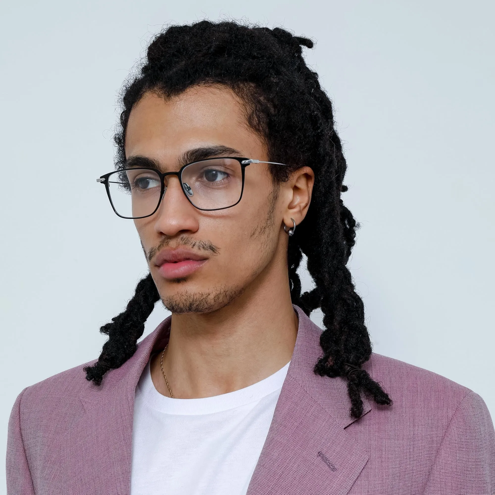 Willis Rectangular Optical Frame in Black and White Gold sold by Linda Farrow