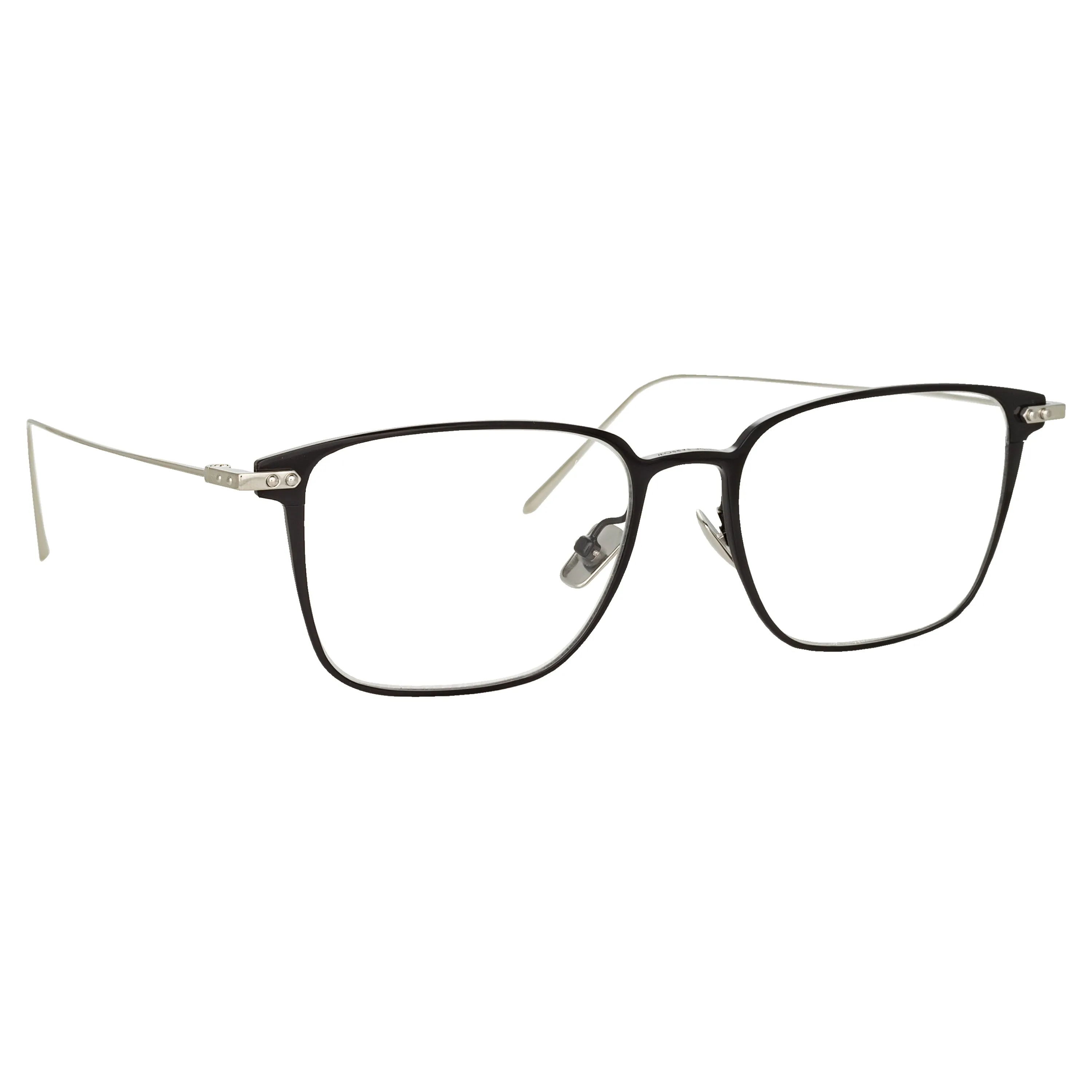 Willis Rectangular Optical Frame in Black and White Gold sold by Linda Farrow product image thumbnail 2