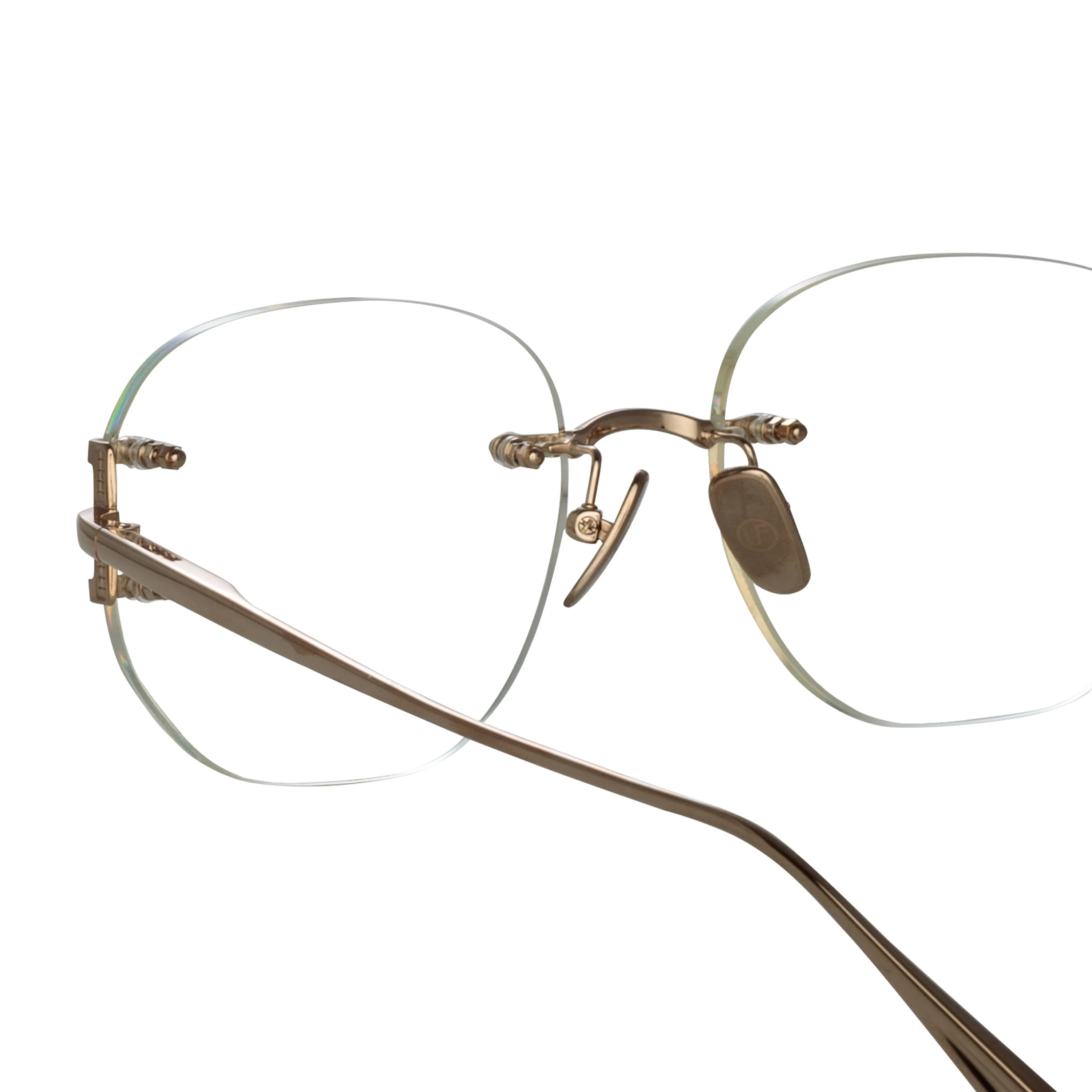 Sandor Angular Optical Frame in Light Gold sold by Linda Farrow product image thumbnail 4