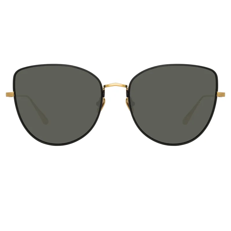 Eloise Cat Eye Sunglasses in Yellow Gold sold by Linda Farrow
