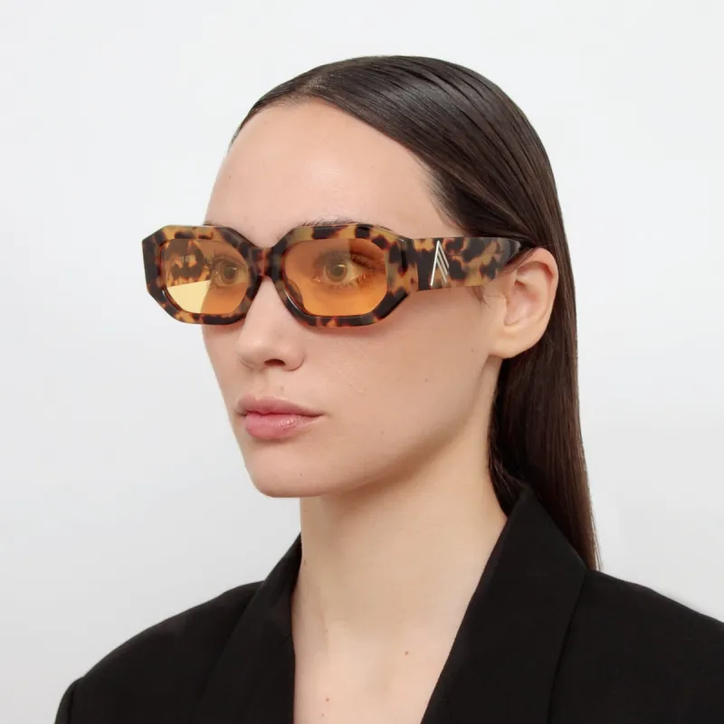 Blake Angular Sunglasses in Tortoiseshell and Yellow sold by Linda Farrow