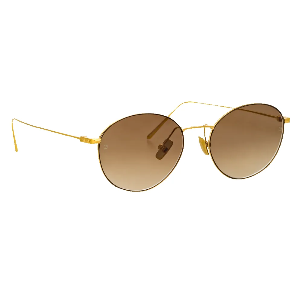 Mayne Oval Sunglasses in Light Gold sold by Linda Farrow product image thumbnail 2