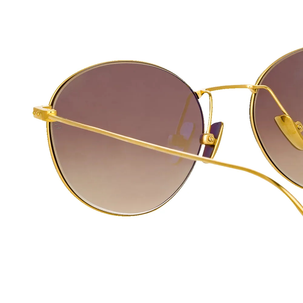 Mayne Oval Sunglasses in Light Gold sold by Linda Farrow product image thumbnail 3