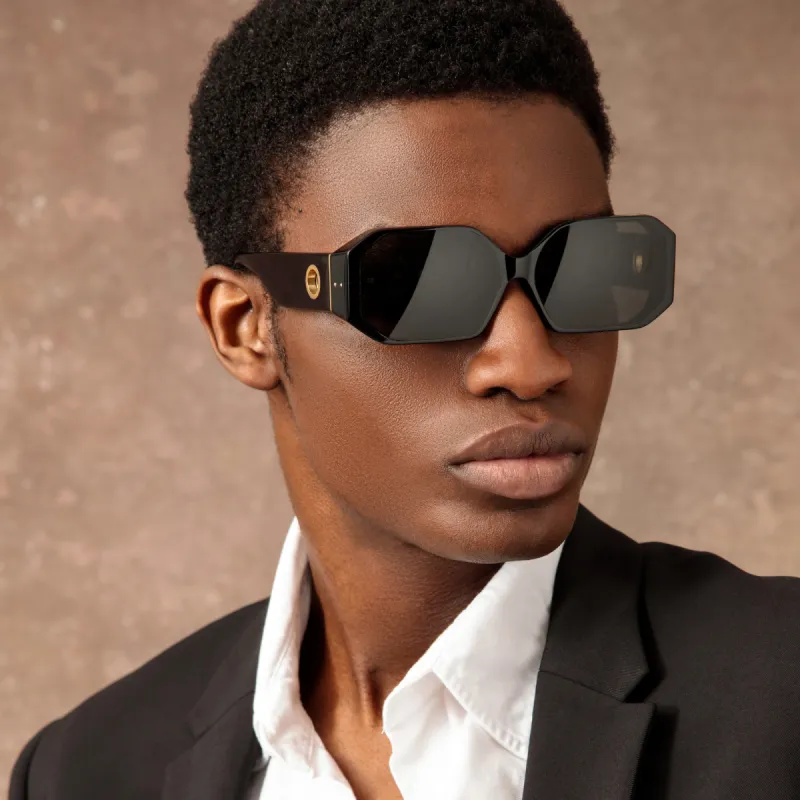 Men's Bailey Angular Sunglasses in Black sold by Linda Farrow