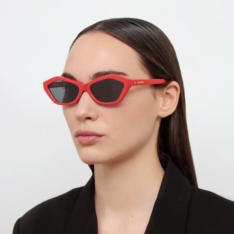 Bambino Angular Sunglasses in Red by Jacquemus sold by Linda Farrow