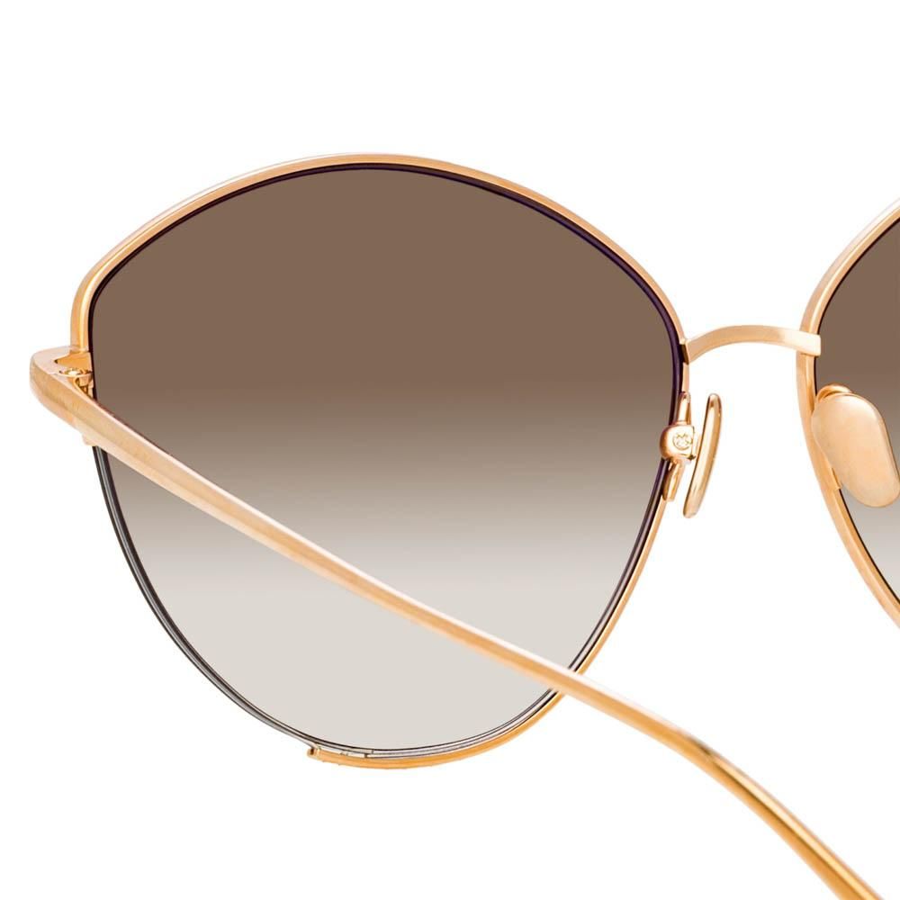 Ella Cat Eye Sunglasses in Rose Gold sold by Linda Farrow product image thumbnail 4