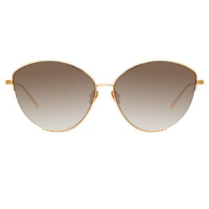 Ella Cat Eye Sunglasses in Rose Gold sold by Linda Farrow