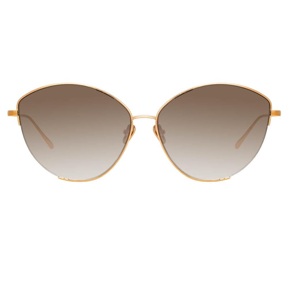 Ella Cat Eye Sunglasses in Rose Gold sold by Linda Farrow