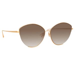 Ella Cat Eye Sunglasses in Rose Gold sold by Linda Farrow
