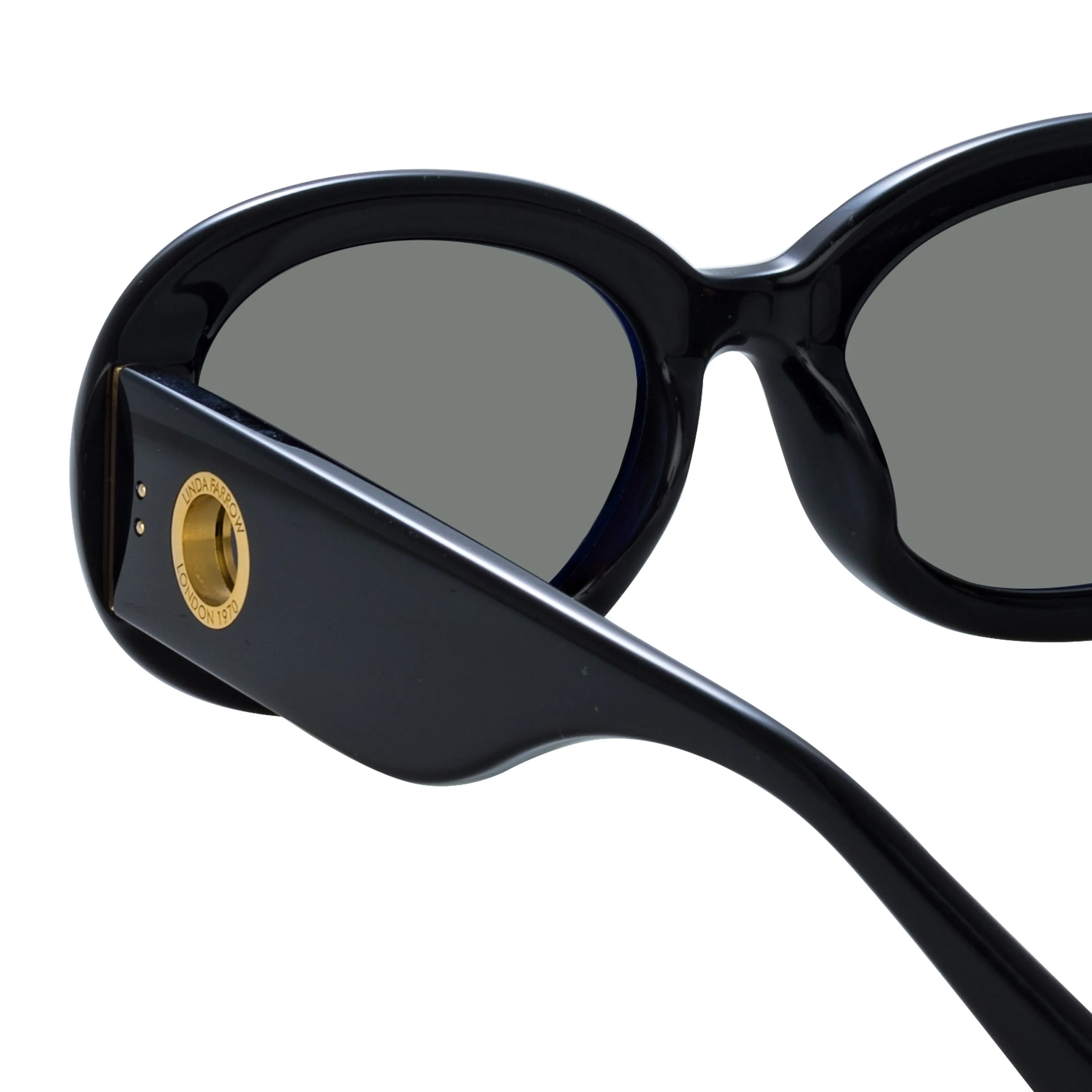 Lina Oval Sunglasses in Black sold by Linda Farrow product image thumbnail 5