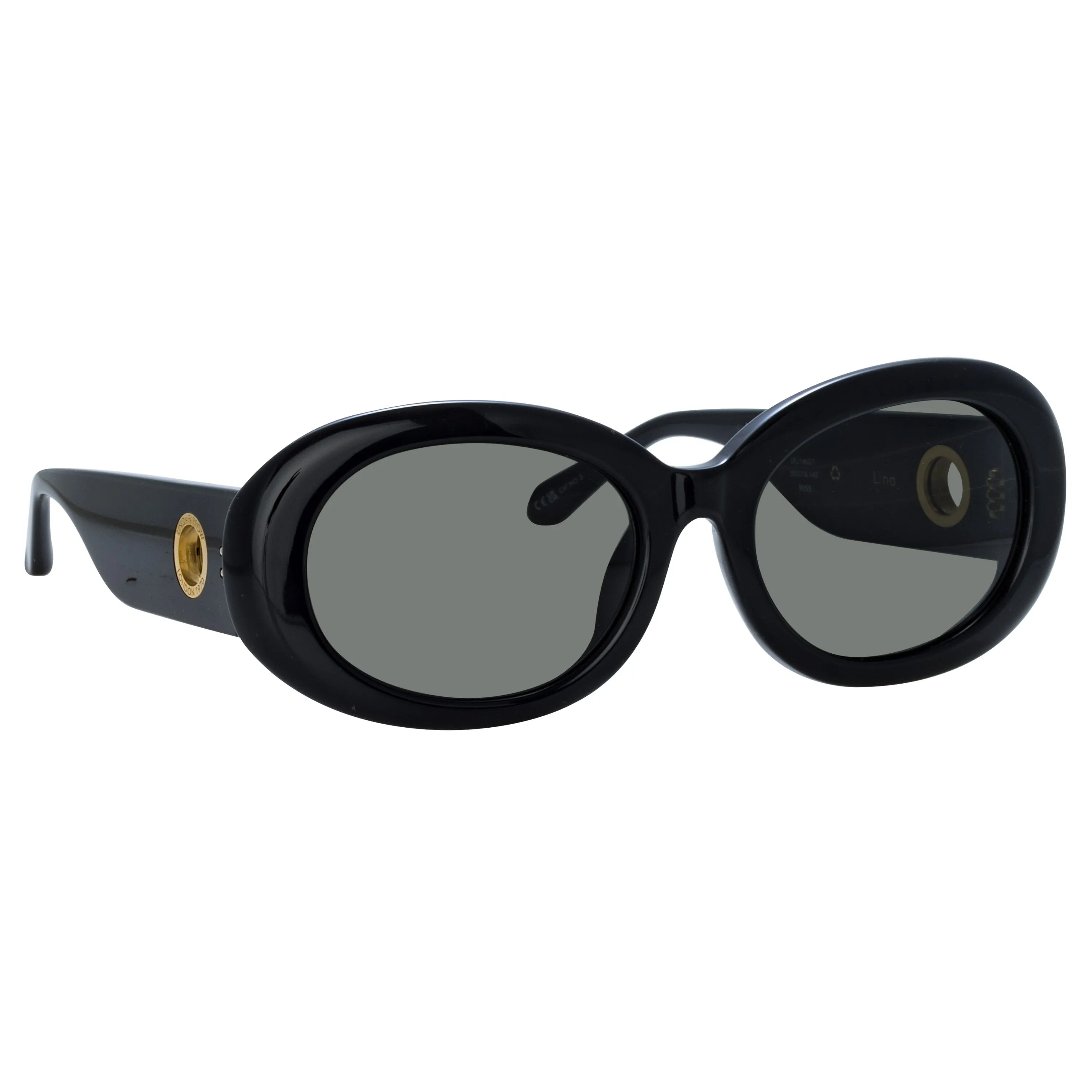 Lina Oval Sunglasses in Black sold by Linda Farrow product image thumbnail 3