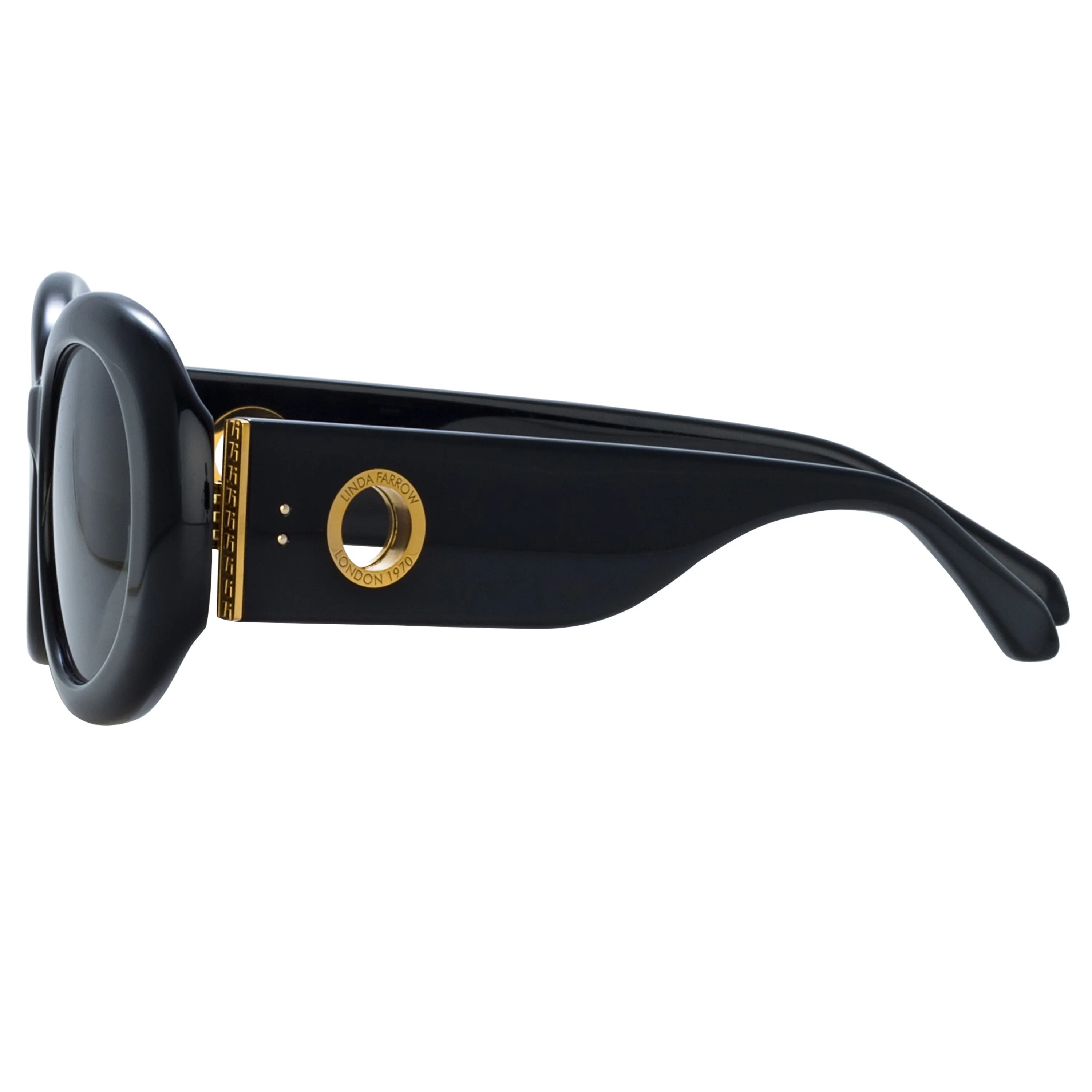 Lina Oval Sunglasses in Black sold by Linda Farrow product image thumbnail 4