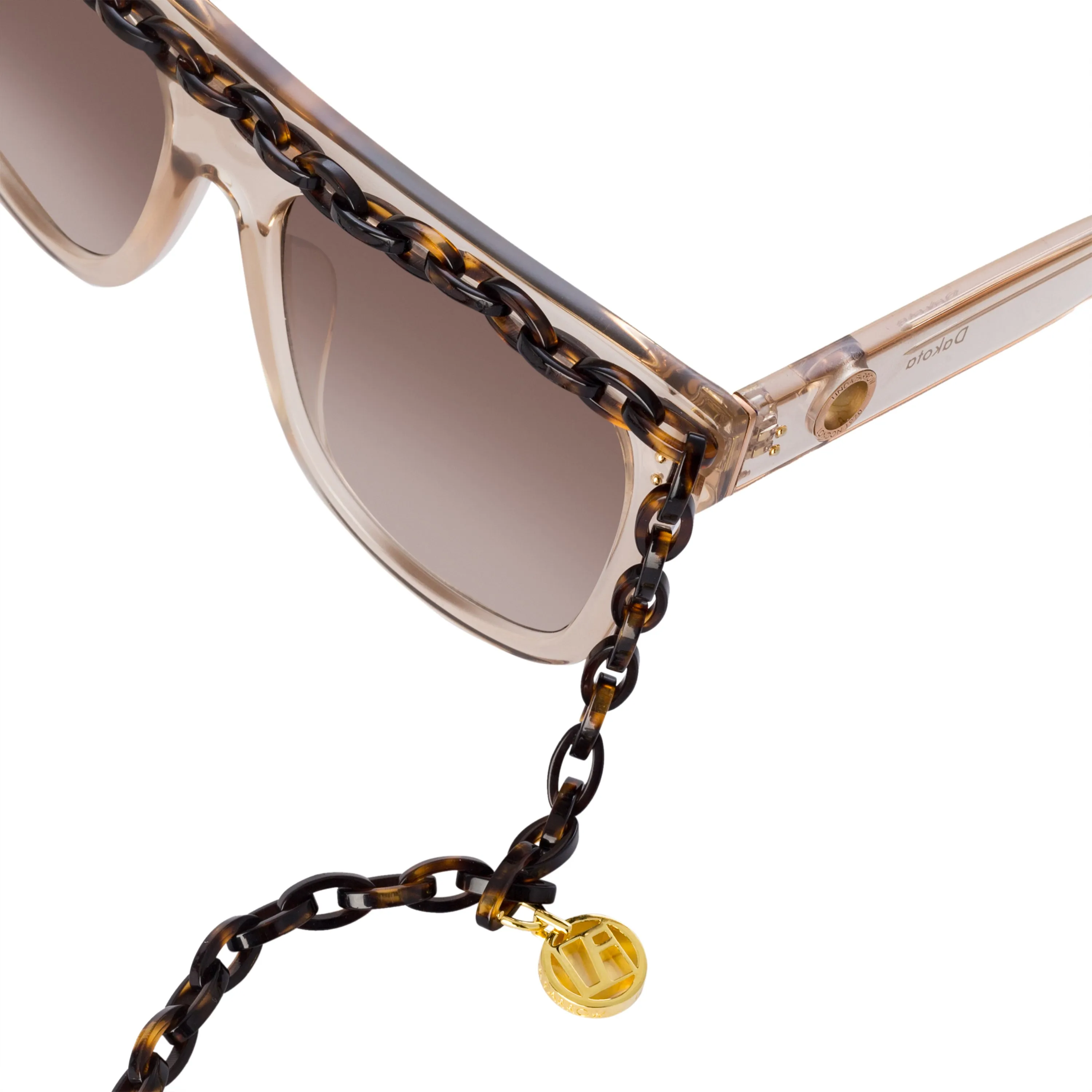 Dakota Flat Top Sunglasses in Ash sold by Linda Farrow product image thumbnail 4