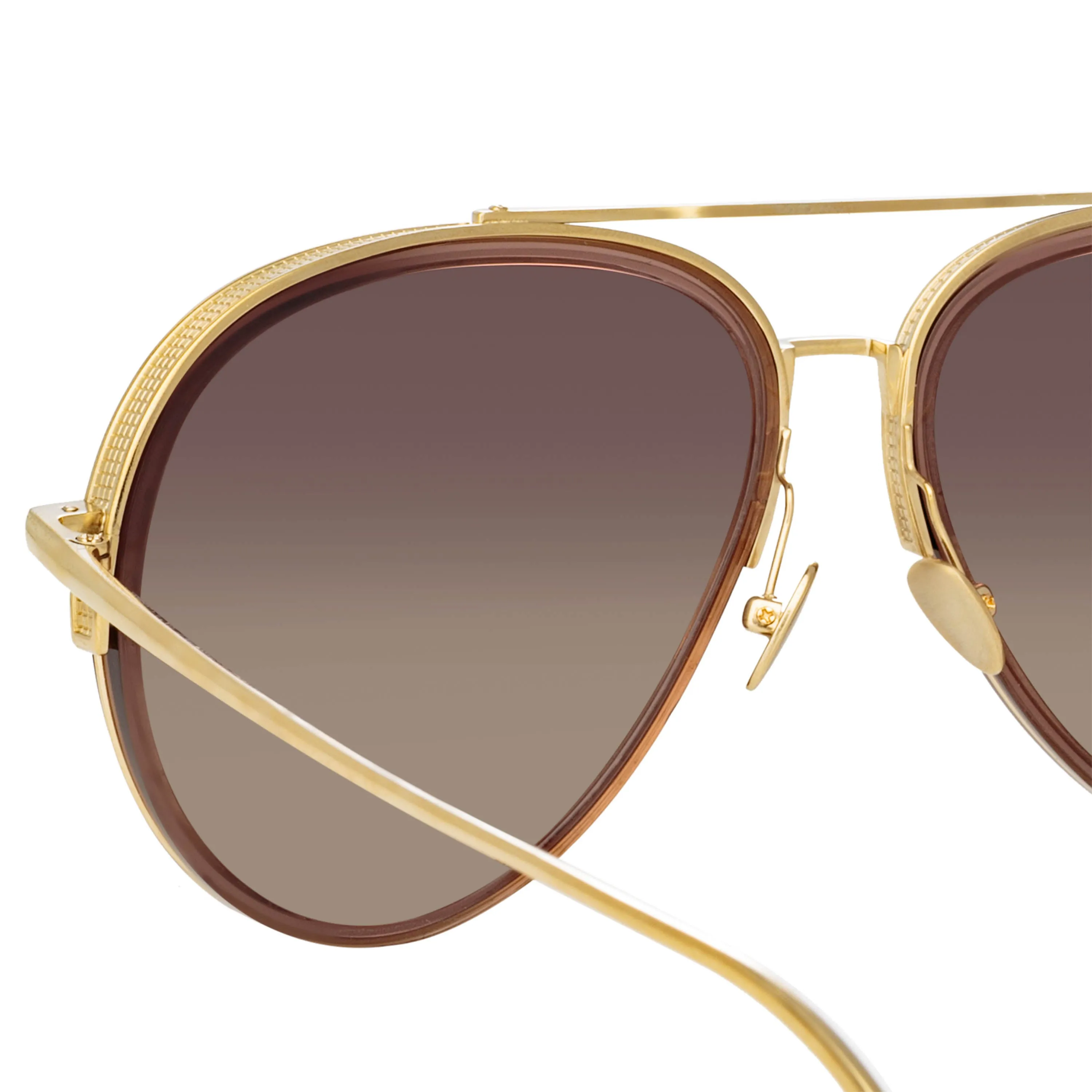 Abel Aviator Sunglasses in Brown sold by Linda Farrow product image thumbnail 5