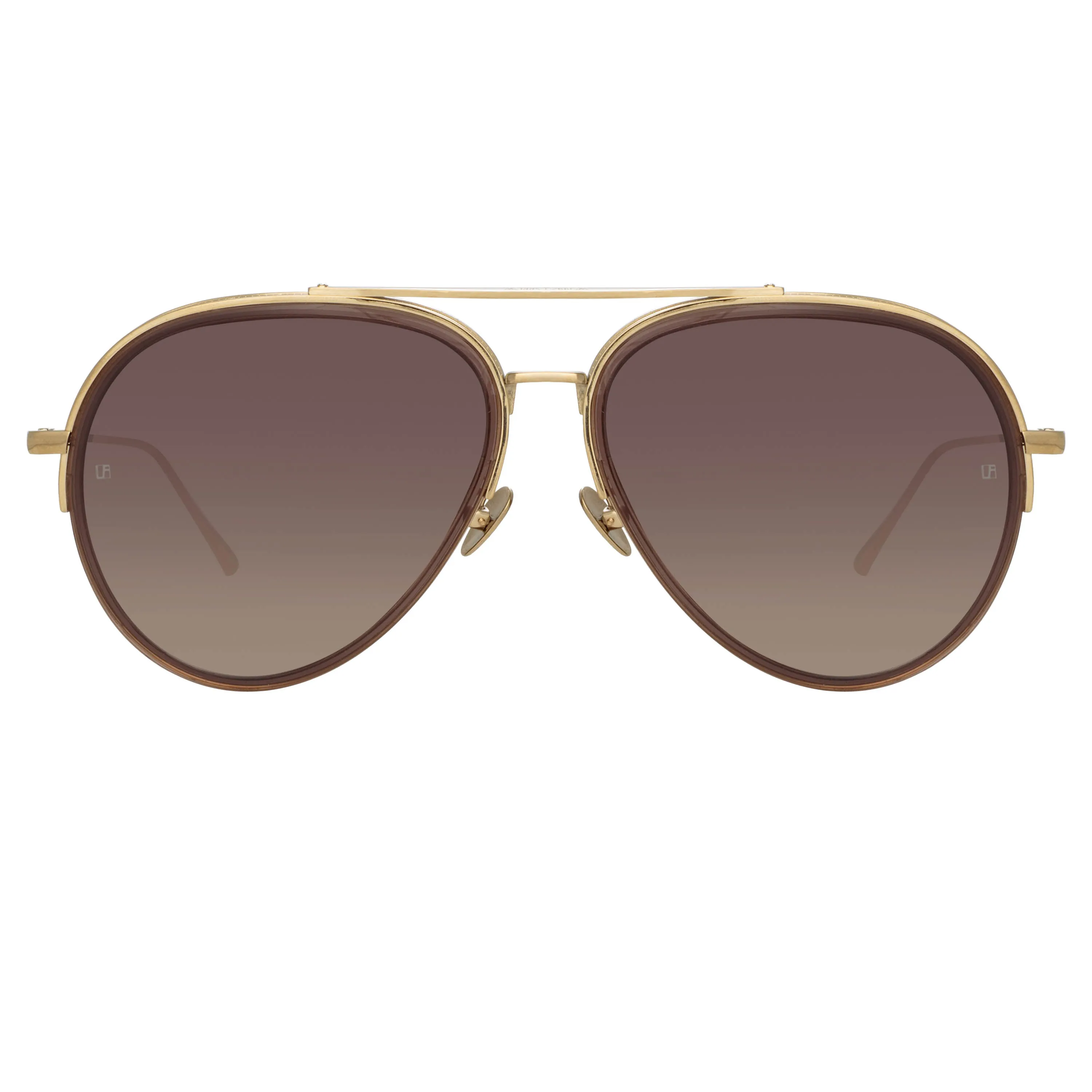 Abel Aviator Sunglasses in Brown sold by Linda Farrow product image thumbnail 2