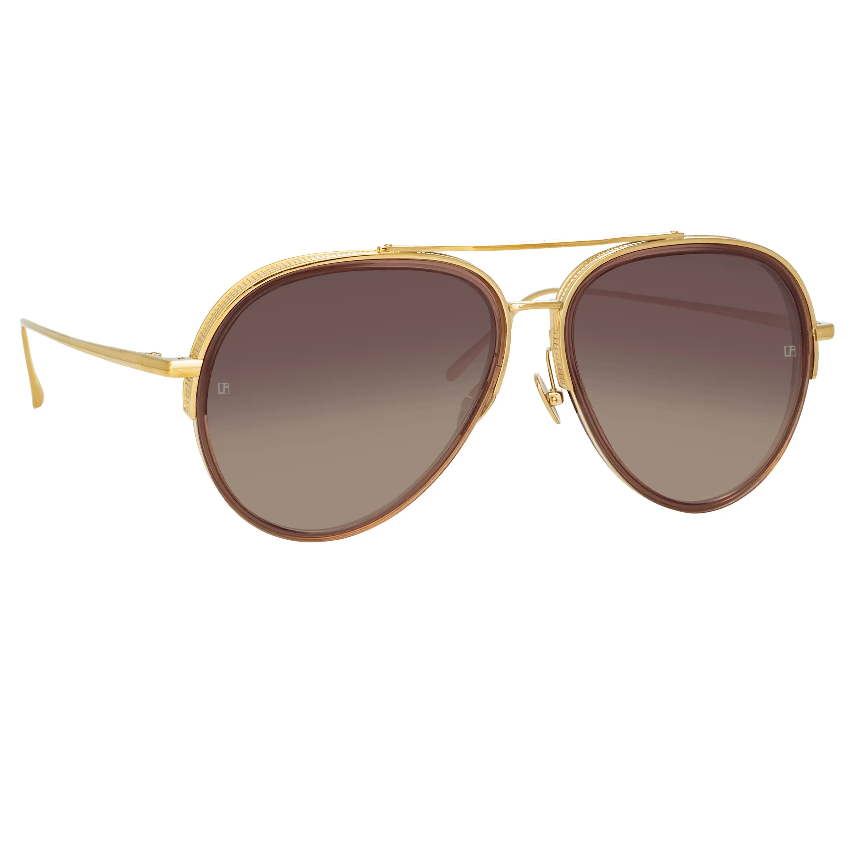 Abel Aviator Sunglasses in Brown sold by Linda Farrow product image thumbnail 3